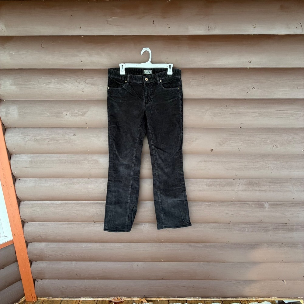 VTG Polo Jeans Co Ralph Lauren Black Corduroy Pants Size 8x32 Bootcut Y2K